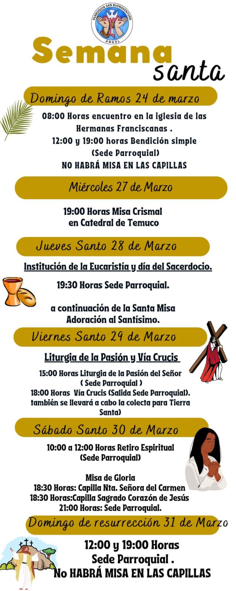 PROGRAMACION DE SEMANA SANTA PARROQUIA SAN BUENAVENTURA