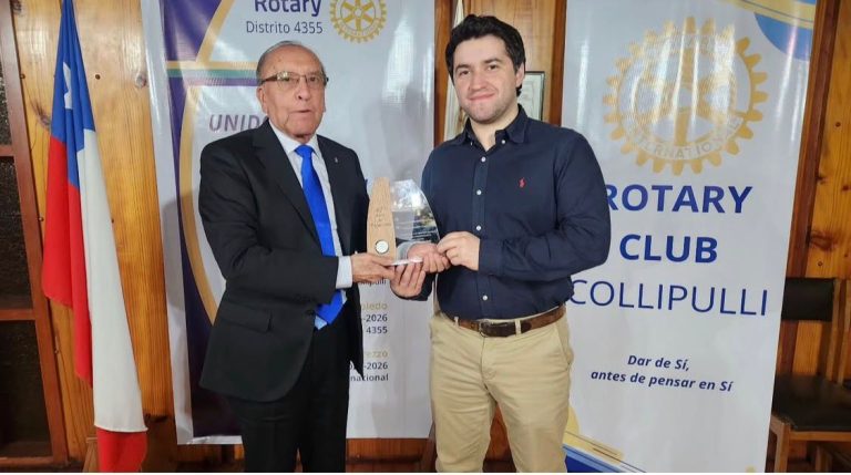 ROTARY CLUB COLLIPULLI RECONOCIÓ LA TRAYECTORIA RADIAL DE MARIO GRANDÓN CASTRO