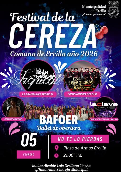 ESTE JUEVES NUEVA VERSION DEL FESTIVAL DE LA CEREZA EN ERCILLA